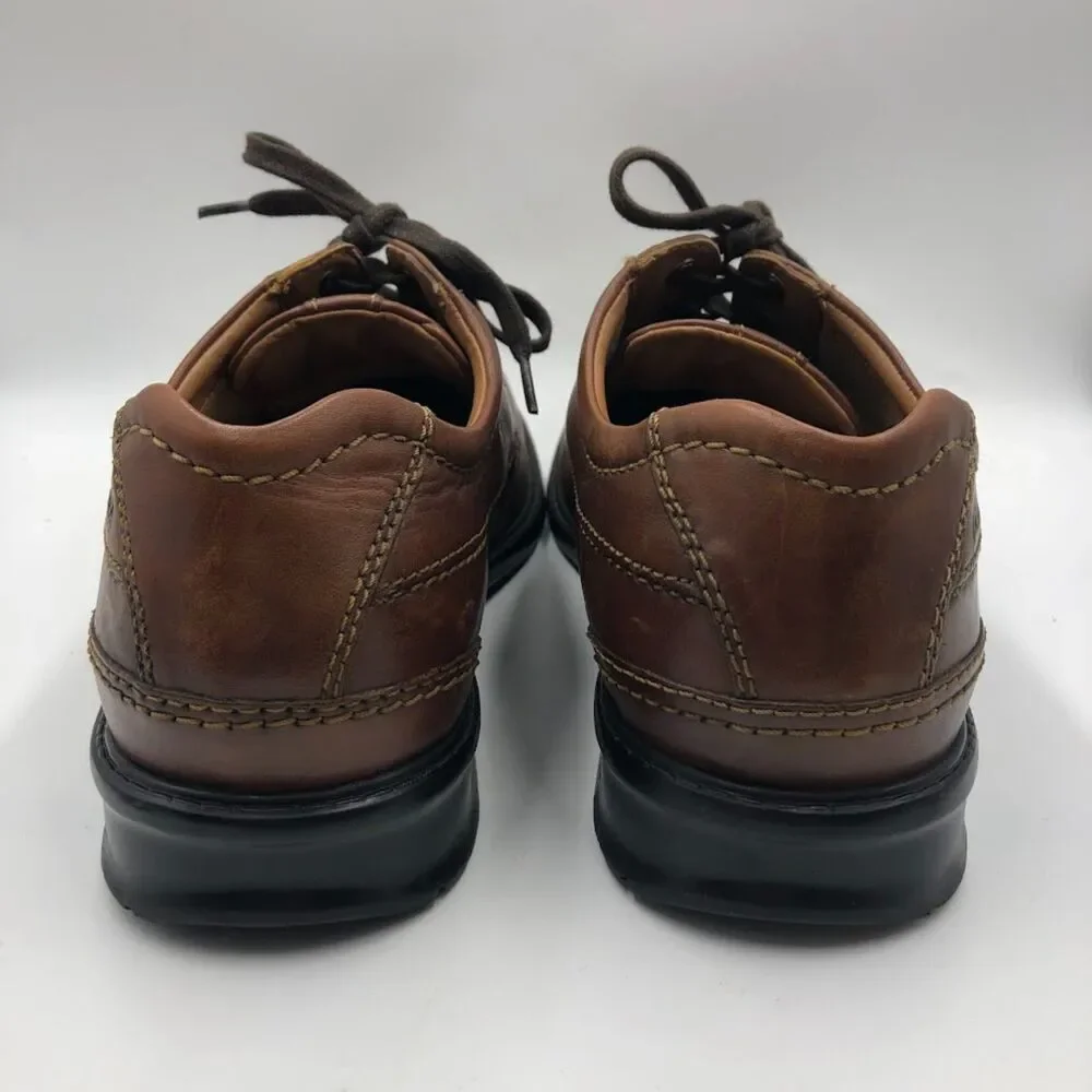 Clarks Men's Brown Leather Size 12M Lace Up Business Casual Comfort Oxfords